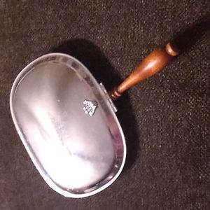 Vintage Silver Bed Warmer with stamped Lions on Lid